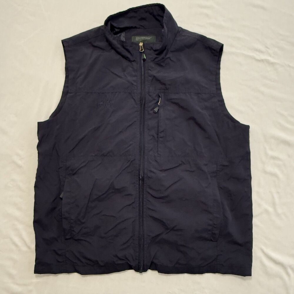 Outdoor Utility Vest Men's L Navy Blue Zip Industrial Military Brigade Tactical